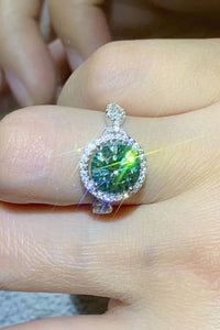 Thumbnail for 2 Carat Moissanite Emerald Green Ring