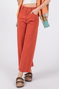 Thumbnail for SAGE + FIG Wide Leg Cropped Pants