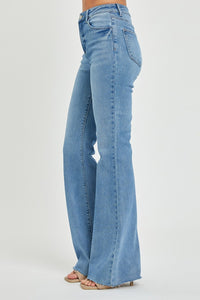 Thumbnail for RISEN Full Size High Rise Raw Cut Hem Bootcut Jeans