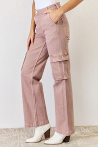 Thumbnail for RISEN Full Size High Rise Cargo Wide Leg Jeans