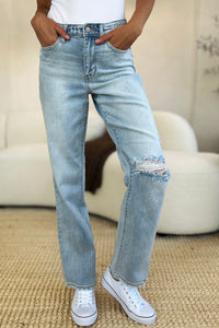 Thumbnail for Judy Blue Full Size High Waist Distressed Straight Jeans