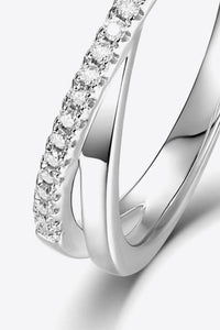 Thumbnail for Adored Moissanite Crisscross 925 Sterling Silver Ring