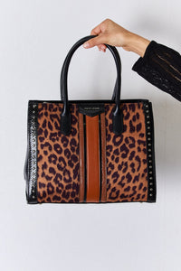 Thumbnail for David Jones Leopard Contrast Rivet Handbag