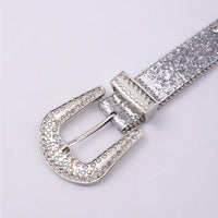 Thumbnail for PU Leather Rhinestone Belt