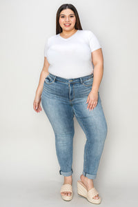 Thumbnail for Judy Blue Full Size Cuffed Hem Slim Jeans