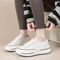 Thumbnail for Tied Round Toe Platform Sneakers