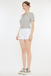 Thumbnail for Kancan Raw Hem Distressed Denim Shorts