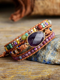 Thumbnail for Triple-Layer Amethyst Bracelet