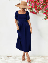 Thumbnail for Off-Shoulder Balloon Sleeve Midi Dress