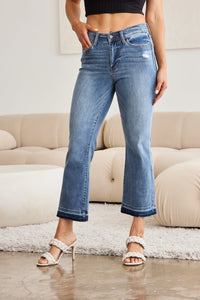 Thumbnail for Judy Blue Full Size Release Hem Cropped Bootcut Jeans