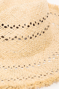 Thumbnail for Fame Openwork Raw Hem Weave Hat