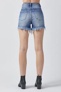 Thumbnail for RISEN Raw Hem Asymmetrical Waist Denim Shorts