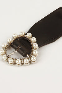 Thumbnail for Pearl Heart Buckle Elastic Belt