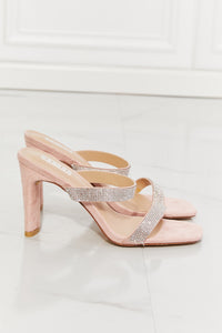 Thumbnail for MMShoes Leave A Little Sparkle Rhinestone Block Heel Sandal in Pink