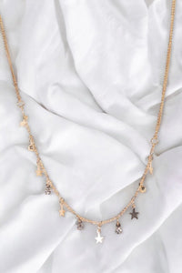 Thumbnail for Gold Link Chain Star & Faux Diamond Charms Necklace