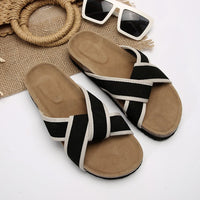 Thumbnail for Contrast Open Toe Platform Sandals