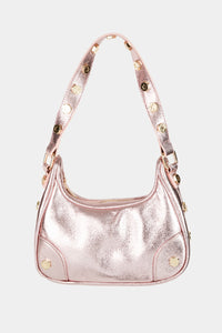 Thumbnail for Fame Star Button Trim Hobo Handbag