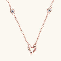 Thumbnail for Moissanite 925 Sterling Silver Heart Necklace