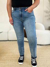 Thumbnail for Judy Blue Full Size Mid Rise Rigid Magic Release Hem Jeans