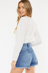 Thumbnail for Kancan Distressed Button-Fly High Waist Denim Shorts