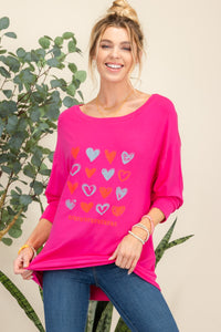 Thumbnail for Celeste Full Size Heart Graphic Long Sleeve T-Shirt