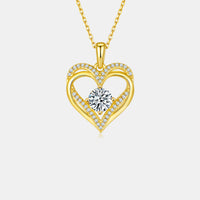 Thumbnail for 1.2 Carat Moissanite 925 Sterling Silver Heart Necklace