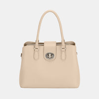 Thumbnail for David Jones PU Leather Twist-Lock Tote Bag