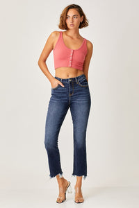 Thumbnail for Risen Full Size Frayed Hem Cropped Straight Jeans