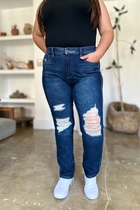 Thumbnail for Judy Blue Full Size High Waist Rigid Magic Heavy Destroy Straight Jeans