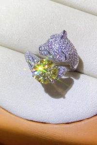 Thumbnail for 2 Carat Yellow Moissanite Animal Bypass Ring