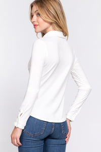 Thumbnail for ACTIVE BASIC Long Sleeve Front Pocket DTY Brushed Shirt