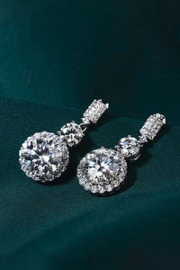 Thumbnail for 12 Carat Moissanite Platinum-Plated Drop Earrings