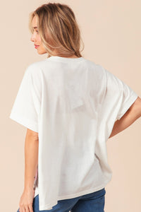 Thumbnail for BiBi Sequin Bow Patch Short Sleeve T-Shirt