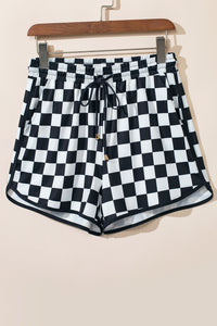 Thumbnail for Drawstring Checkered Shorts with Pockets