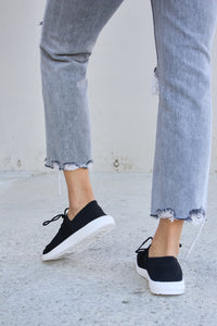 Thumbnail for Forever Link Flat Round Toe Lace-Up Sneakers