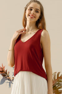 Thumbnail for Ninexis Full Size V-Neck Curved Hem Tank