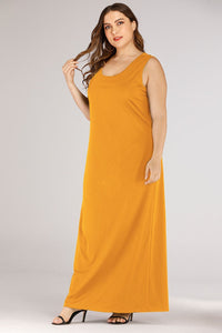 Thumbnail for Plus Size Scoop Neck Maxi Tank Dress