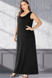 Thumbnail for Plus Size Scoop Neck Maxi Tank Dress