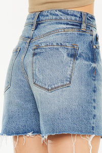 Thumbnail for Kancan Full Size Raw Hem High Waist Denim Shorts