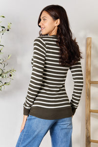 Thumbnail for Zenana Full Size Striped Snap Down Cardigan