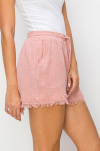 Thumbnail for HYFVE Drawstring Frayed Shorts