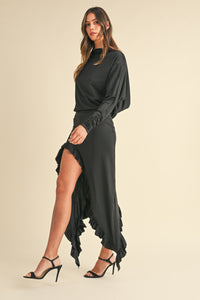 Thumbnail for Mable Backless Asymmetric Ruffle Hem Dress