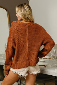 Thumbnail for BiBi V-Neck Cable Knit Sweater