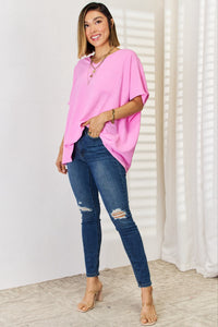 Thumbnail for Zenana Texture Short Sleeve Blouse