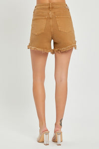 Thumbnail for RISEN High Waist Frayed Hem Denim Shorts