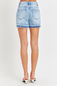 Thumbnail for RISEN High Rise Distressed Hem Denim Shorts