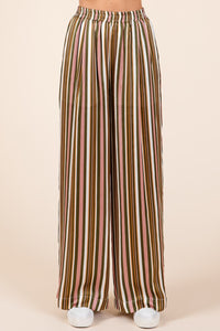 Thumbnail for Mittoshop Striped Satin Elastic Waist Wide Leg Pants