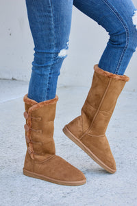 Thumbnail for Forever Link Warm Fur Lined Flat Boots