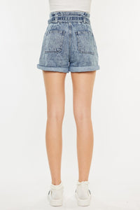 Thumbnail for Kancan Ultra High Rise Paperbag Denim Shorts