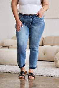 Thumbnail for Judy Blue Full Size Release Hem Cropped Bootcut Jeans